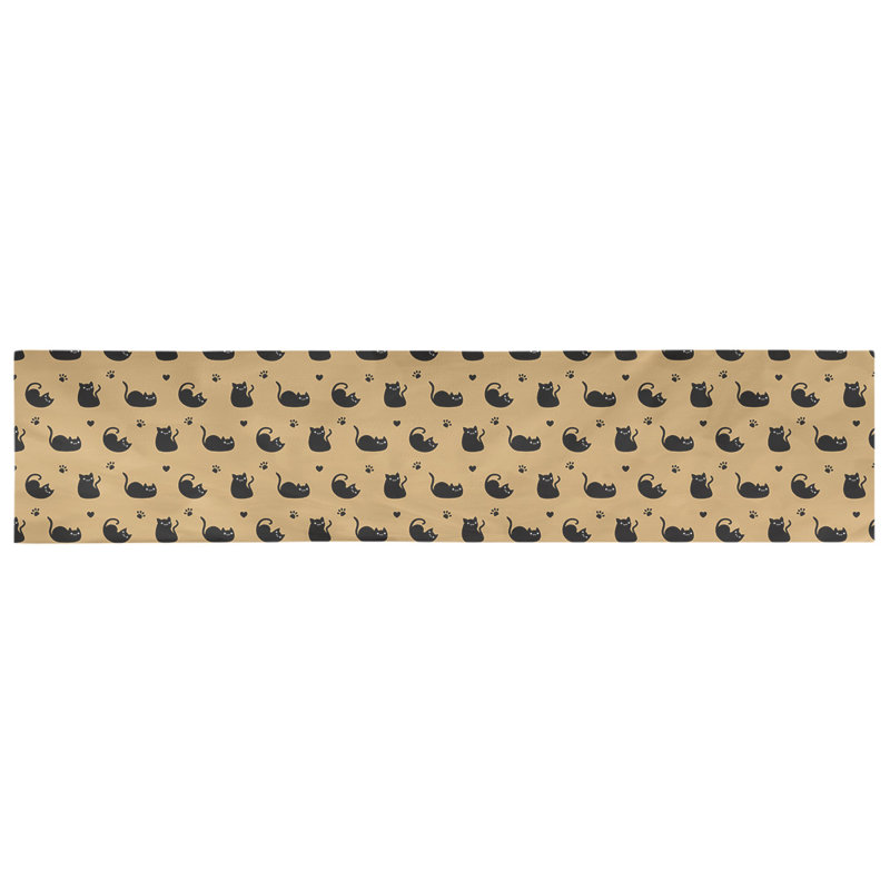 Chemin de table géométrique avicia, Orange, 73,5 po x 17,5 po, Polyester