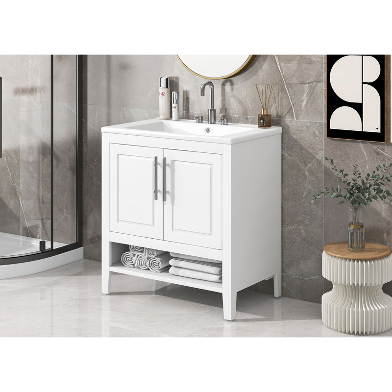 30'' Single Bathroom Vanity with Ceramic Top
