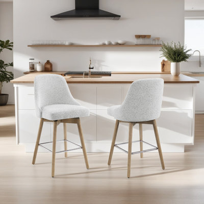 Hiott Swivel Upholstered Counter Stool