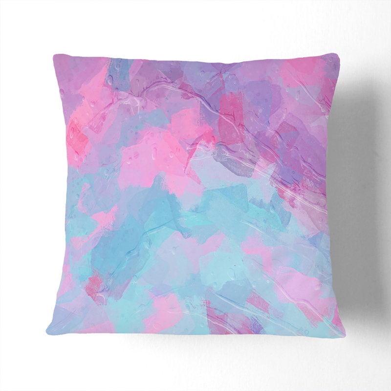Abstract Square Throw Cushion, 55cm H x 55cm W x 20cm D, White