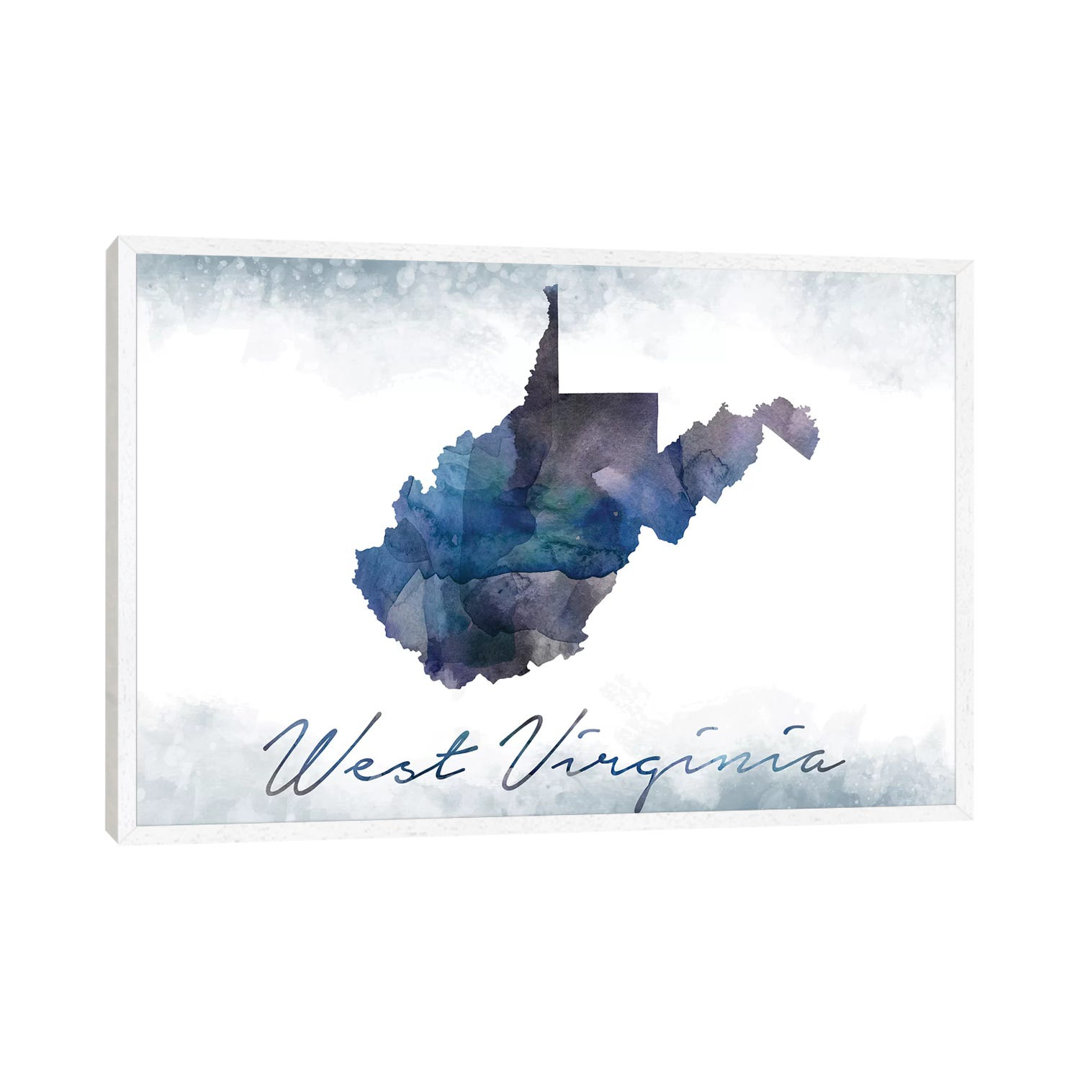 West Virginia State Bluish - Print on Canvas