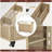 Fluted Kitchen Island With Drop Leaf, Power Outlet, Towel Rack, Spice Rack And Open Compartment-380827883