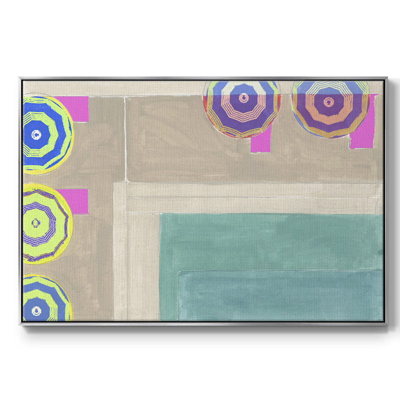 By The Pool III, reproduction d'art sur toile, H 27 po x l 41 po x P 2 po, Argent