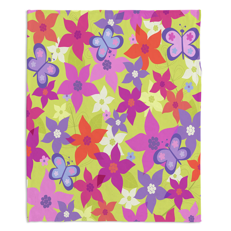 Couverture sherpa douce happy jardin ii, l 51 po x L 60 po