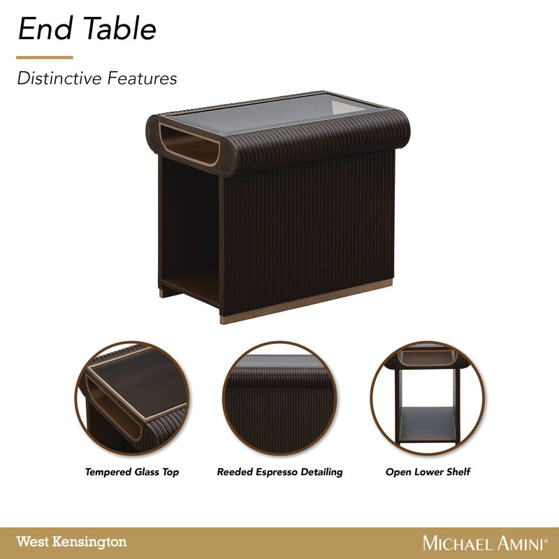 West Kensington End Table - Medium Espresso, Brown