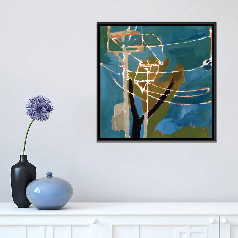 « tree & fils vii », reproduction sur toile, H 18 po x l 18 po x P 1,5 po, Toile avec cadre noir, Pas de tapis