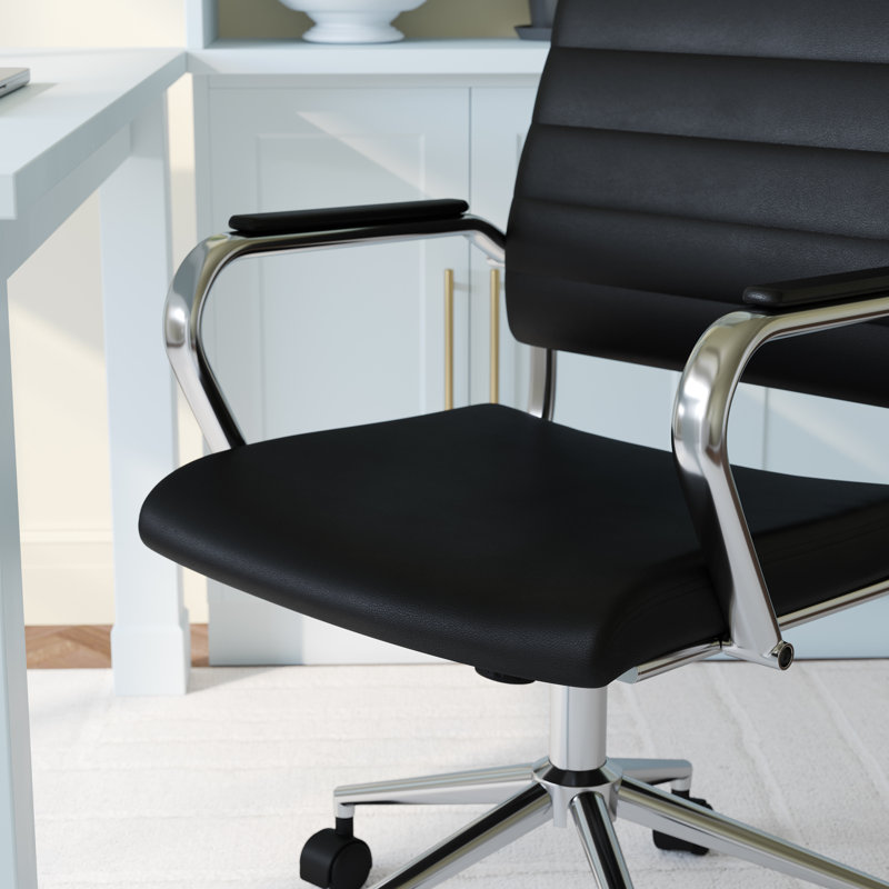 Fauteuil de bureau pivotant avec accoudoirs Martha, Noir