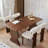 Modern Nut-Brown Rectangular Solid Wood Dining Table-1330915674