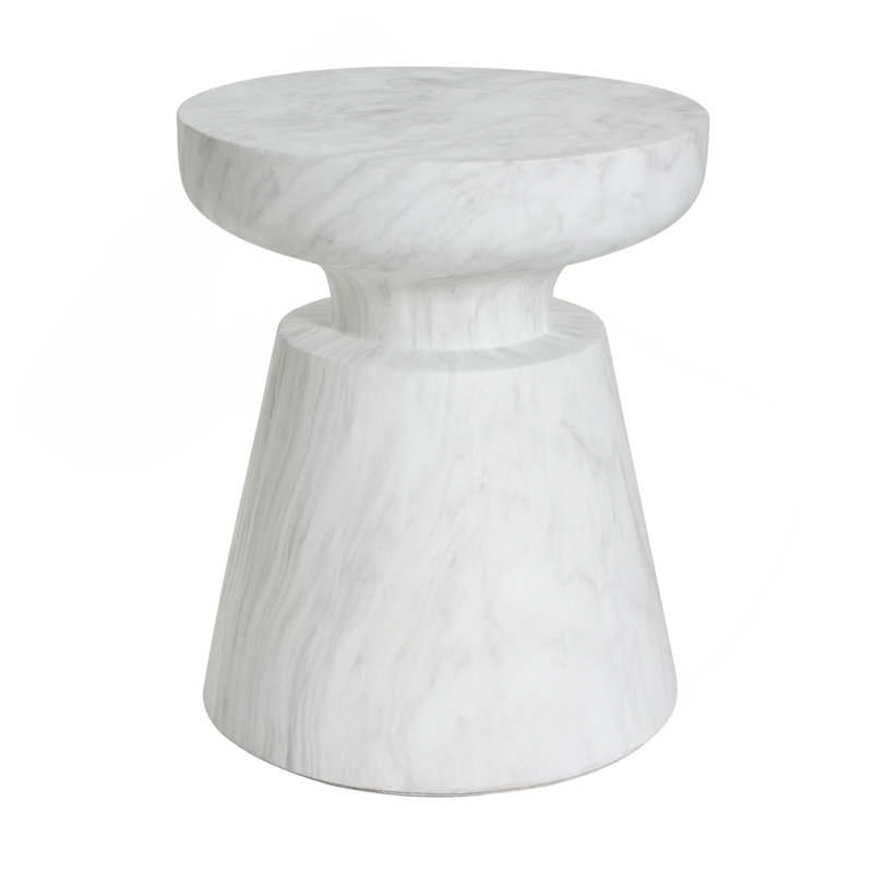 Table d'appoint d'extérieur en travertin Ponti, Blanc