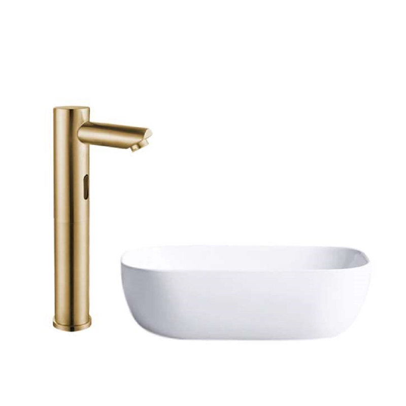 Ensemble de grand lavabo vasque et robinet à capteur de mouvement sans contact Fontana