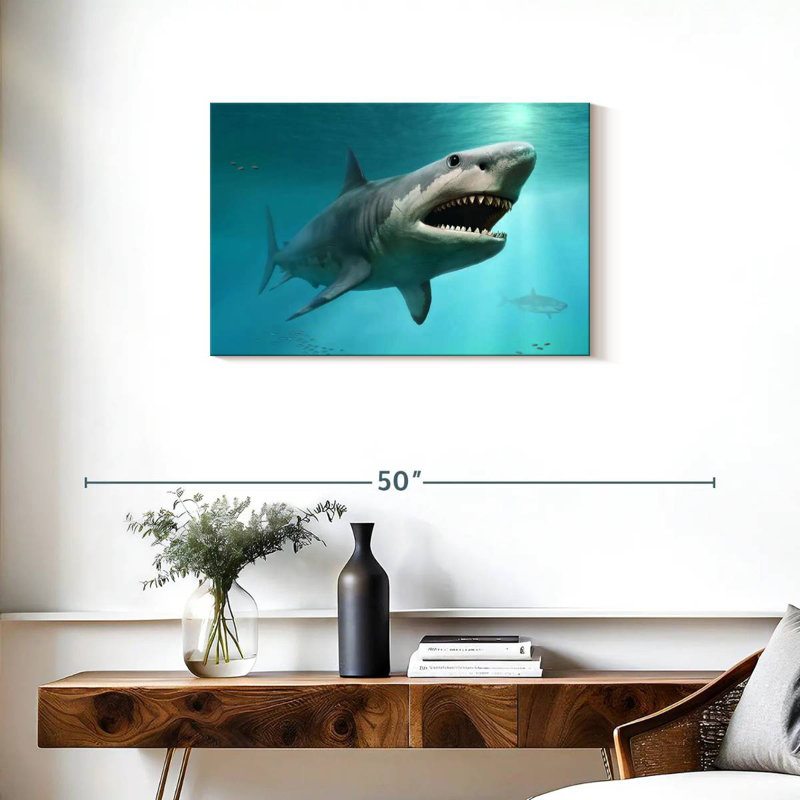 Requin mégalodon éteint, H 20 po x l 30 po