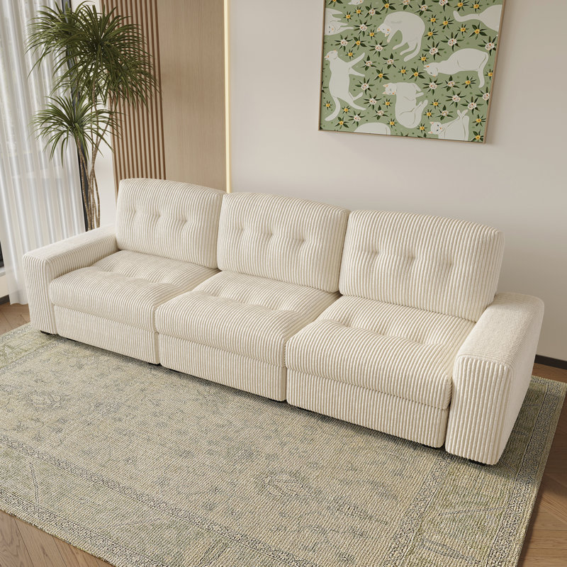 Canapé d'appoint 3 places Bekey, Beige