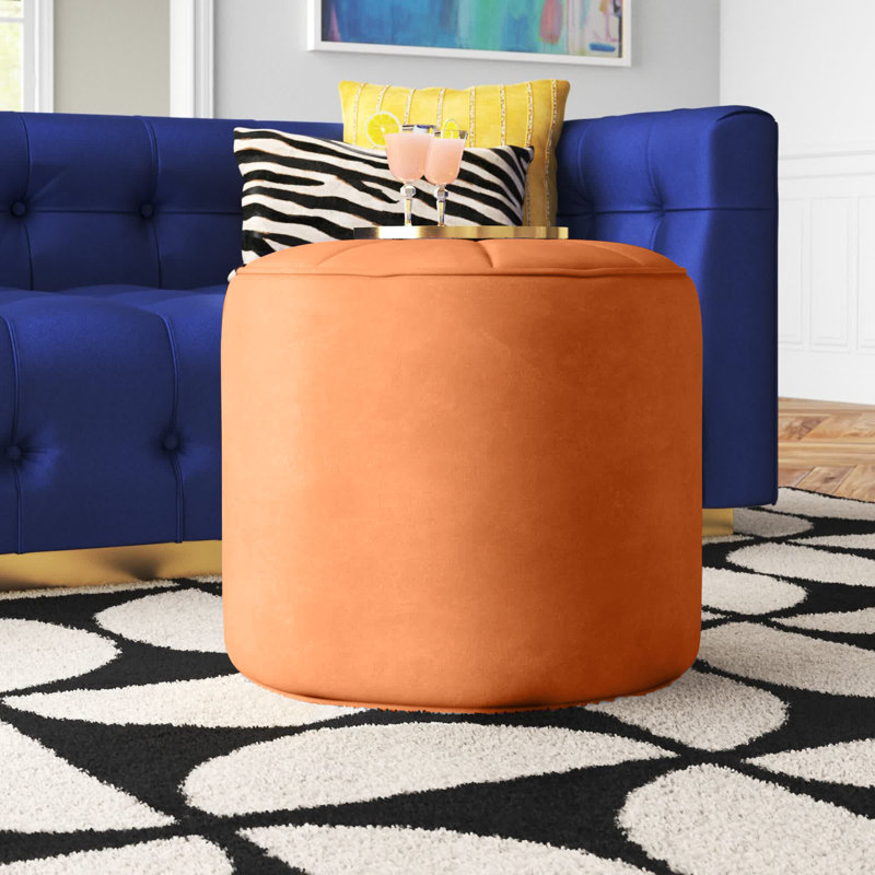 Repose-pieds Albo, Velours orange