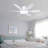 Cliffes 51" Flush Mount Ceiling Fan And Remote Control,Quiet DC Dimmable 6 Blades-114822758