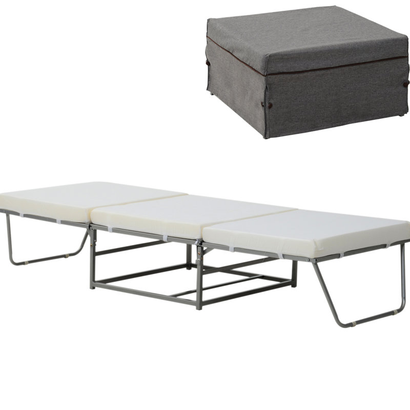 Lit de salon pliable gris 21 po, rembourrage épais pour le confort, gain de place, petite pièce rembourrée d'une capacité de 330 lb, gris, surface, supporté