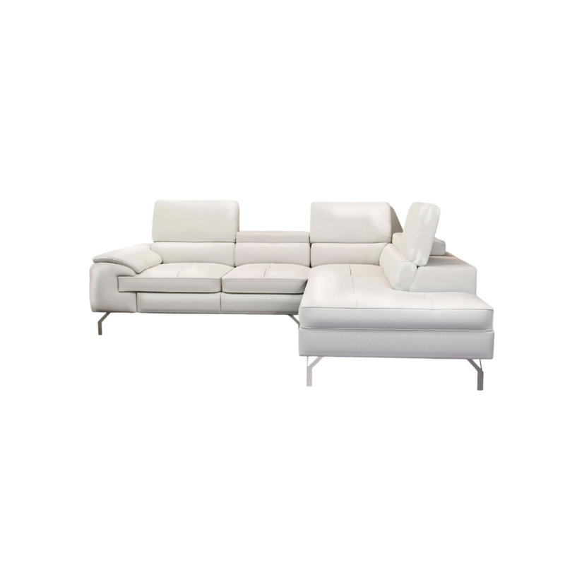 Ensemble de canapé modulaire 2 pièces Doel, Simili cuir blanc
