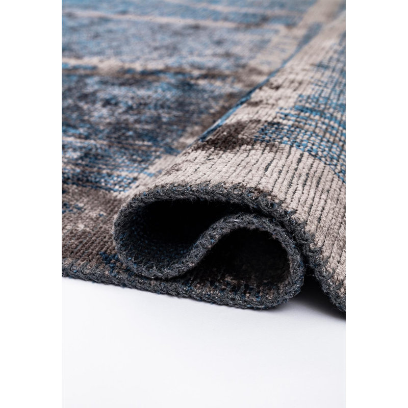 Berfield Abstract Hand Loom Indoor / Outdoor Area Rug, Rectangle 5'3" x 7'7"