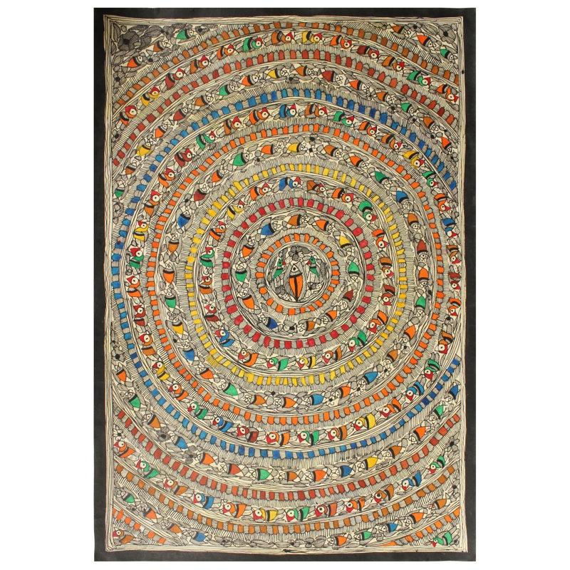 Mandala: style Godna | Peinture Madhubani | Couleurs naturelles sur papier fait à la main