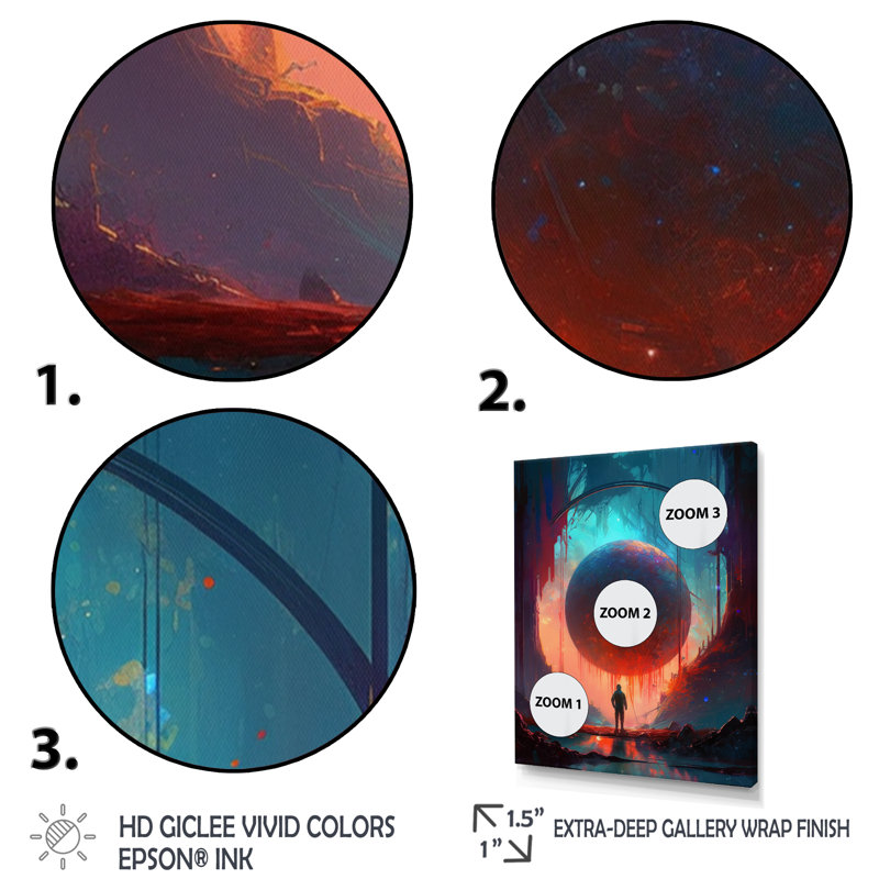 «Living In The Galaxy V», reproduction sur toile encadrée, Cadre photo noir, H 20 po x l 12 po x P 1 po