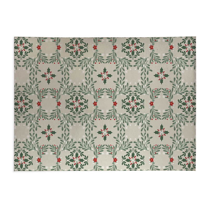 Tapis de cuisine Winter Mistletoe, Bouleau, Rectangulaire 2 pi x 3 pi