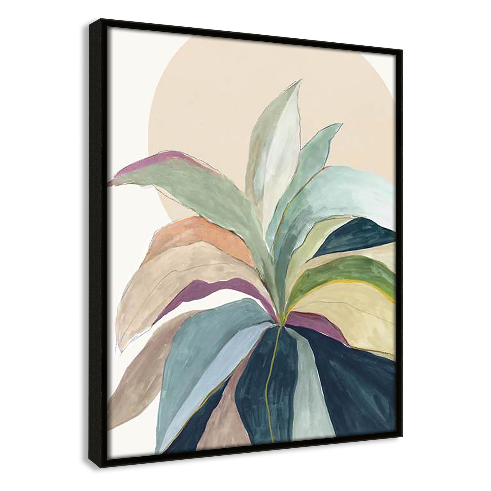 Sherbrooke Sunny Bright Leaves II by Asia Jensen Print, No Mat, Espresso Floater Framed, 15.5" H x 12.5" W x 2" D