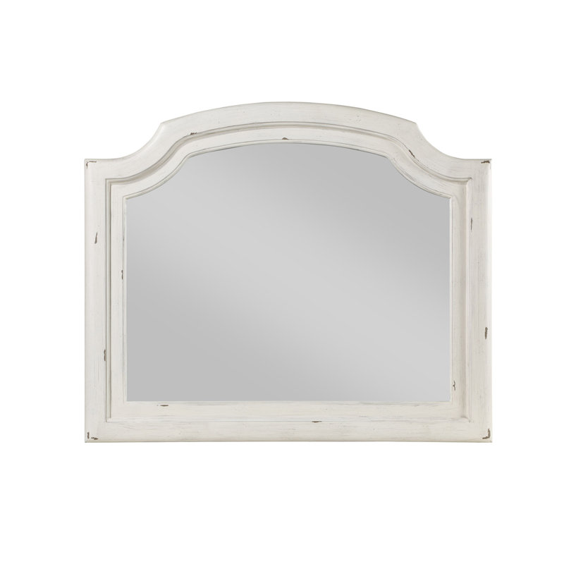 Colegrove Transitional Rectangular Dresser Mirror in Antique White