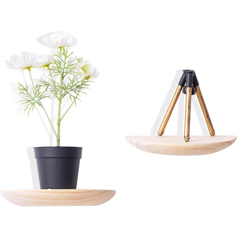 Tablette flottante en bois 2 pièces Cyntha