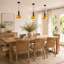 Luminaire suspendu rond moderne orange à 1 lumière avec abat-jour en verre et fil de suspension réglable de 62 pouces pour la chambre à coucher, le salon et l'îlot de cuisine