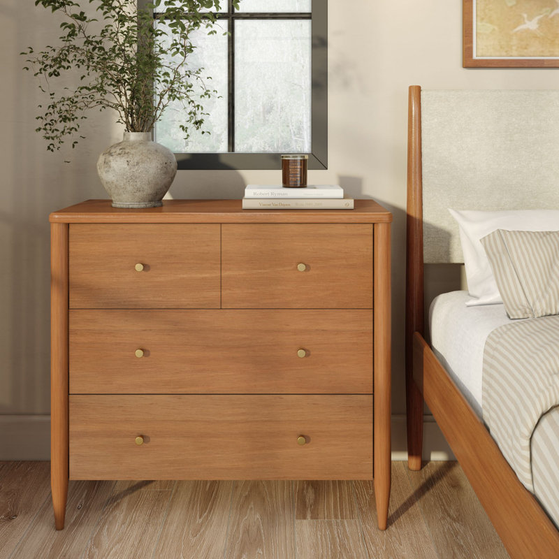 Commode à 3 tiroirs avec compartiment supérieur divisé Harbor, Pacanier