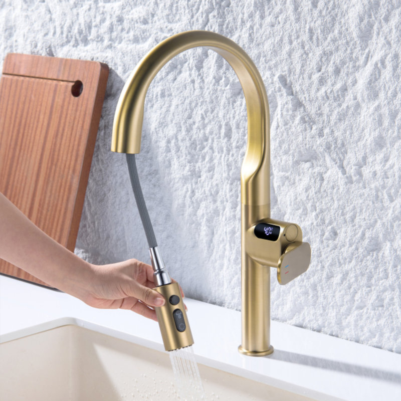 Inhouse Kitchen Faucet, Brushed Gold