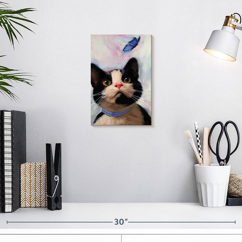 Brampt Cat And Butterfly, 12" H x 8" W