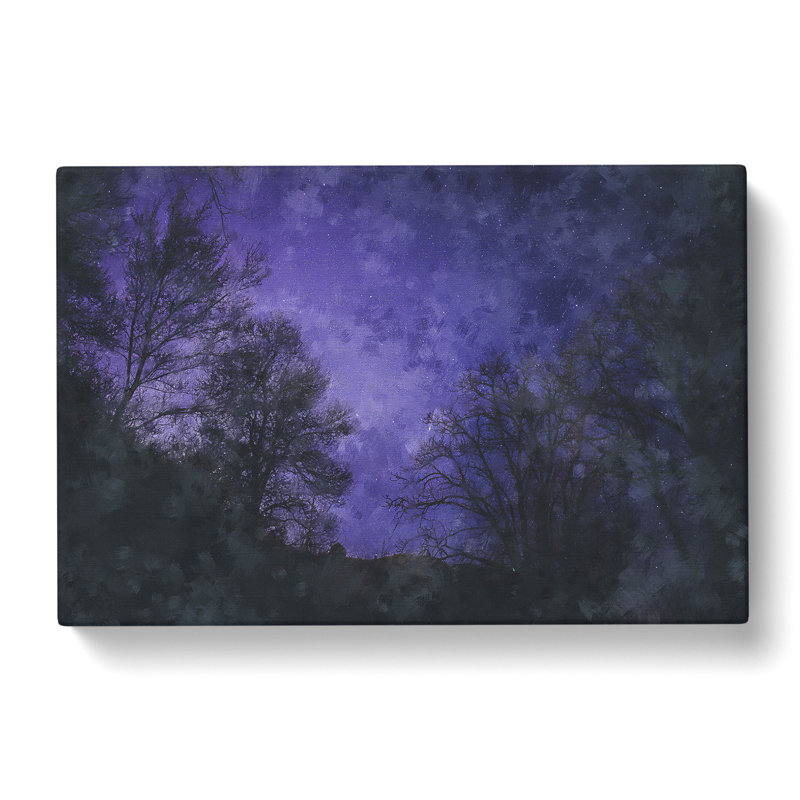 Purple Stars Painting - Wrapped Canvas, 40cm H x 60cm W x 3cm D