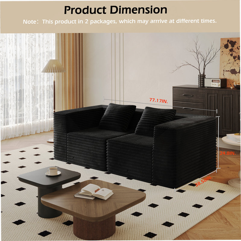 Modular Sectional Couches For Living Room With Deep Seat, L-Shape Cloud Sofa Couch, High Density Memory Foam, Boneless Upholstered Couches, Easy Assembly