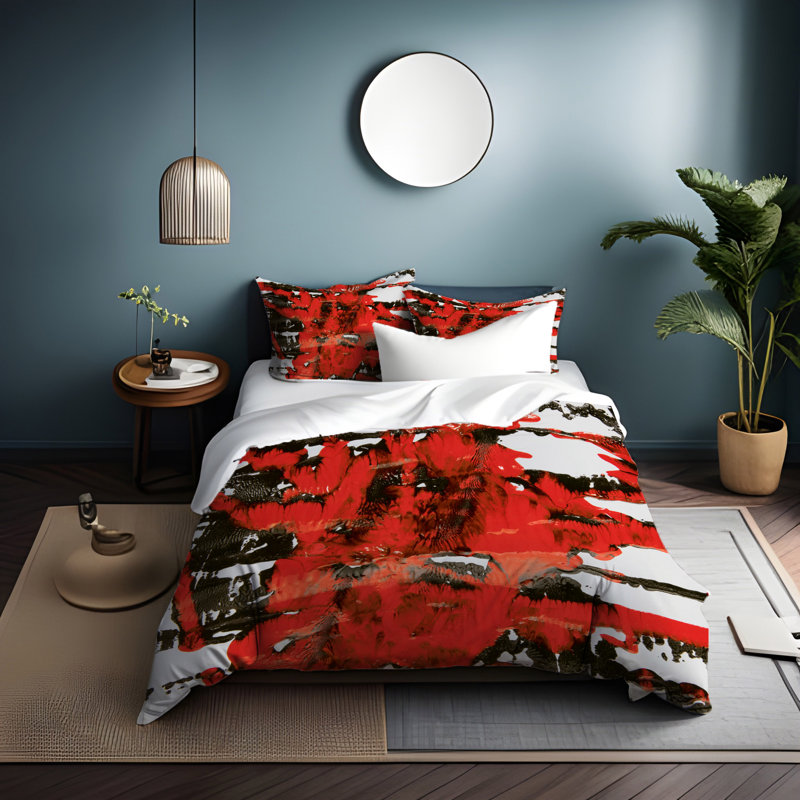 Ensemble de housse de couette , Housse de couette grand + 2 grandes taies décorat