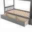 Lit superposé convertible 3 en 1 en pin massif gris doux avec rangement intégré pour les chambres partagées des enfants