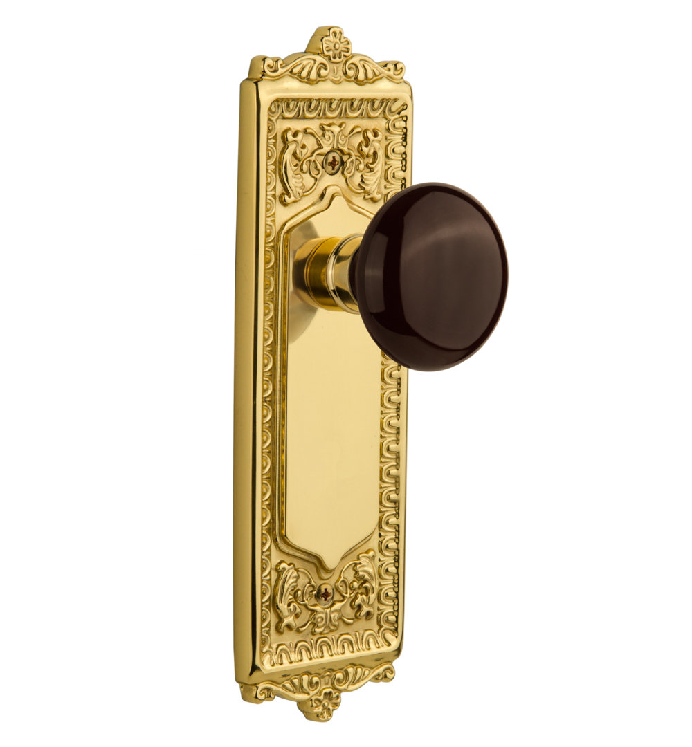 Egg & Dart Plate with Brown Porcelain Door Knob Nostalgic Warehouse 