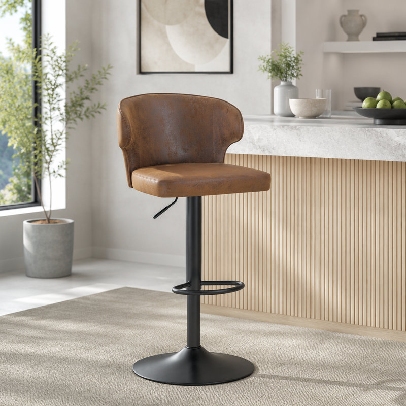 Tabouret de bar rotatif moderne, Brun + noir - 2 pièces