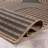 Geometric Dark Gray/Natural Easy-Care Jute-Style Indoor/Outdoor Flat Woven Area Rug-423962454-423962455