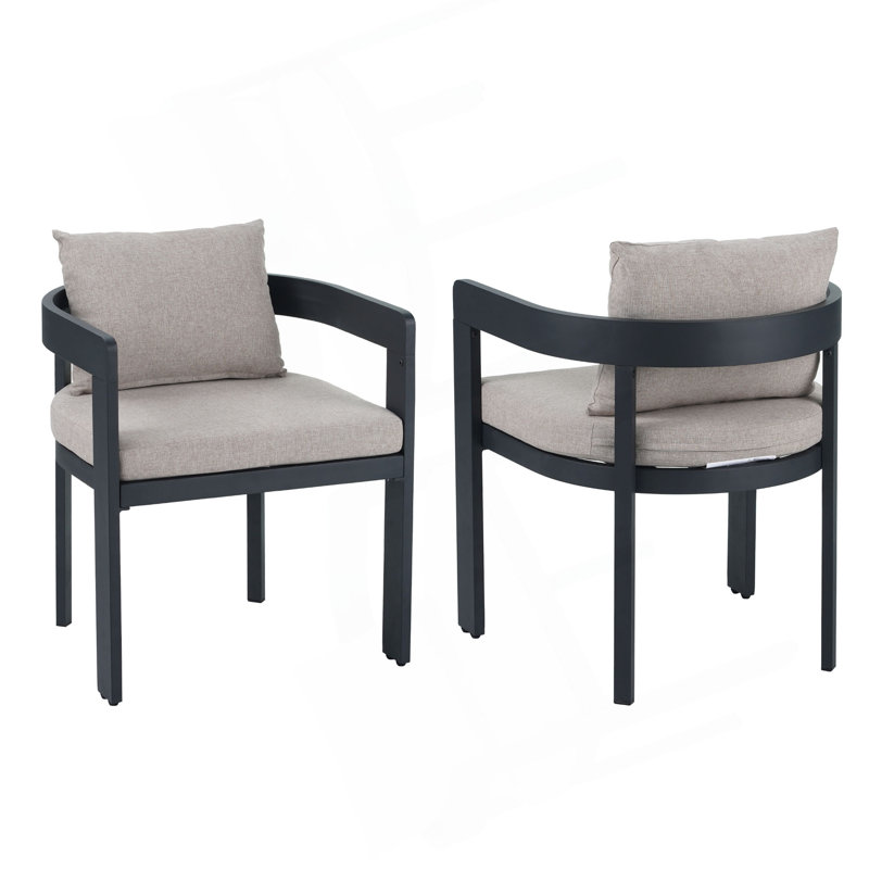 Chaise de salle à manger Elko, Gris foncé, Gris foncé