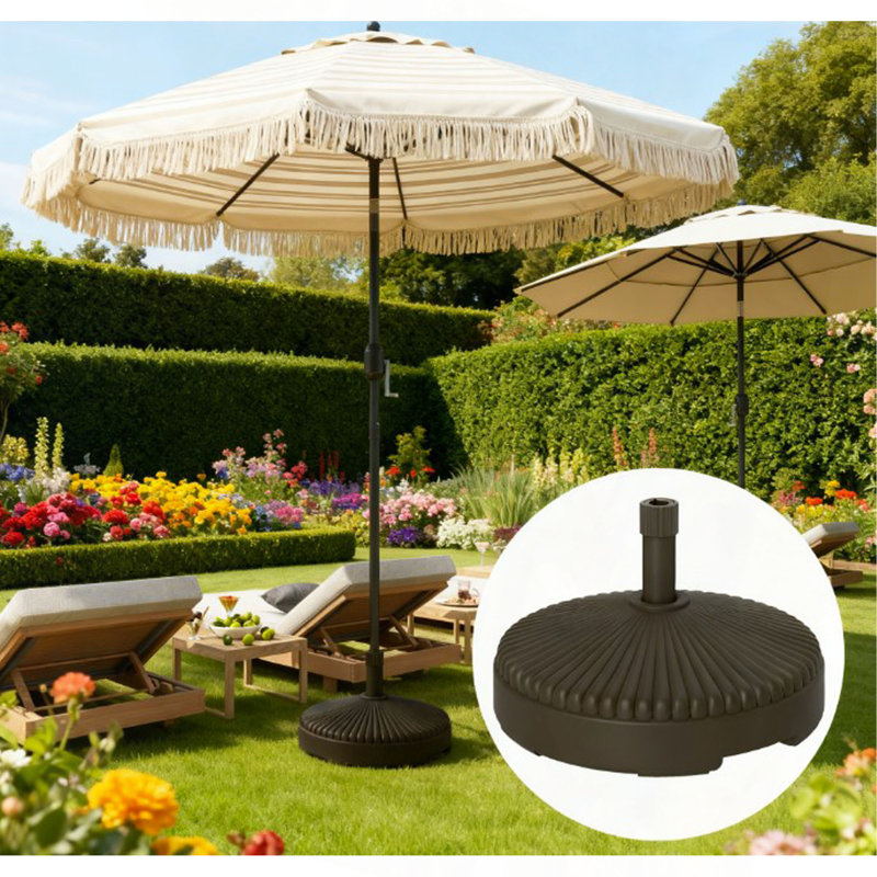 Porte-parapluies rond et robuste pour l'extérieur, Brun