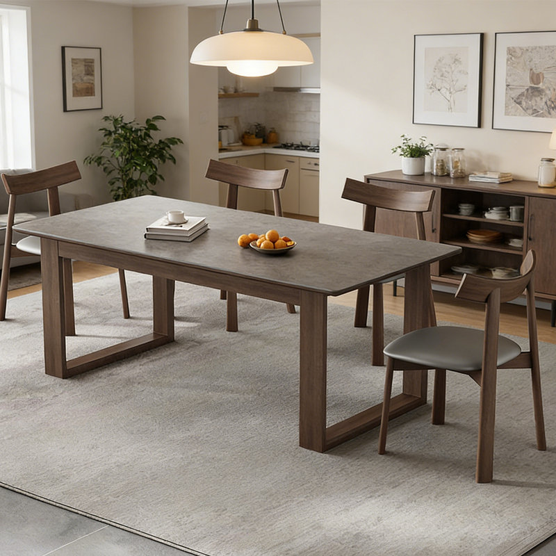 Table de salle à manger de luxe, 7 pièces : table, 6 chaises, 29.53"H x 70.87"L x 35.43"W