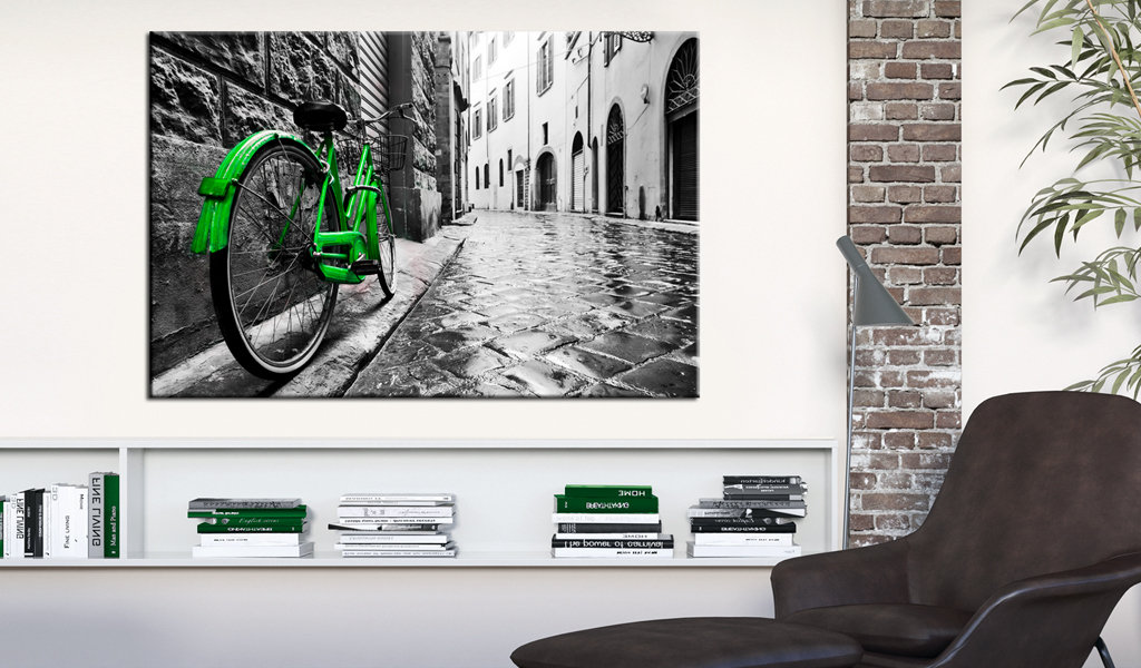 Leinwandbild - Vintage Green Bike