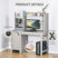 Bureau d'ordinateur avec huche et armoire Farmhouse-893071236