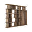 Bibliothèque rustique avec section garde-robe ouverte