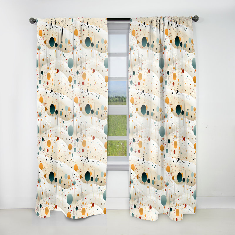 Motif à pois terreux - Rideau abstrait - Rideau abstrait obscurcissant - 1 panneau, L 52 po x L 95 po