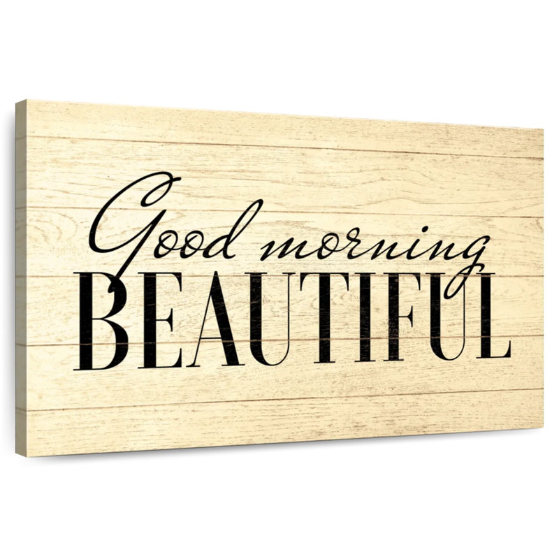 Tergel Good Morning, belle typographie, H 8 po x l 12 po
