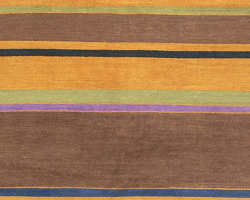 Copacabana Wool Striped Area Rug in Brown/Orange/Purple, Rectangle 12' x 16'