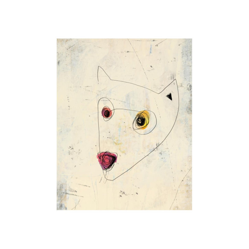 «Ruff Life III» par Charlotte Perkins - Peinture, Gel brossé, H 50 po x l 40 po x P 1,5 po