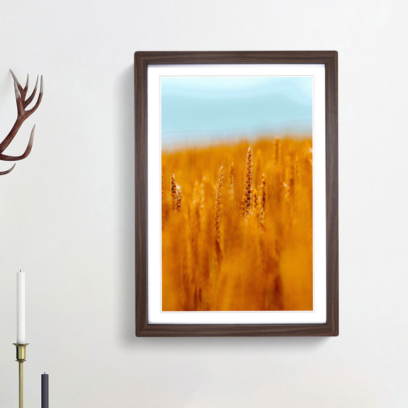 Wheatfield in Germany - Picture Frame Painting Print, Walnut Framed, 33cm H x 24cm W x 2cm D