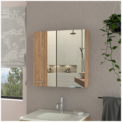 4-Shelf Bathroom Medicine Cabinet with Mirror